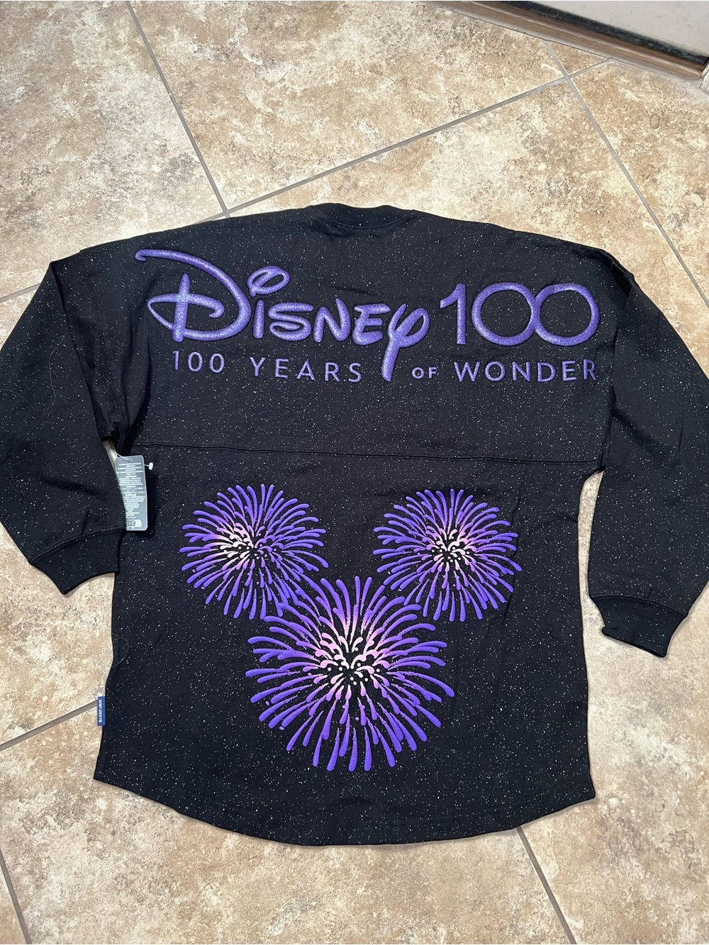 Disney Black and Purple 100 Years of Wonder Long-Sleeve Tee